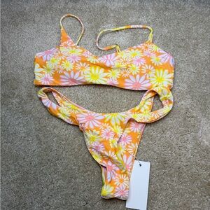 GB x ANA Floral Bikini Set in Orange and White